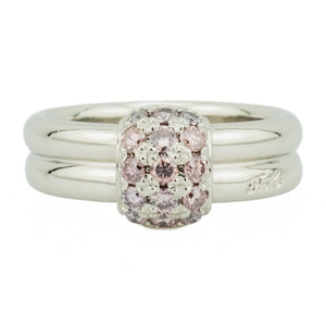 1.05ctw Pink Diamond Accented Fashion Ring in Platinum .900 -Size 7