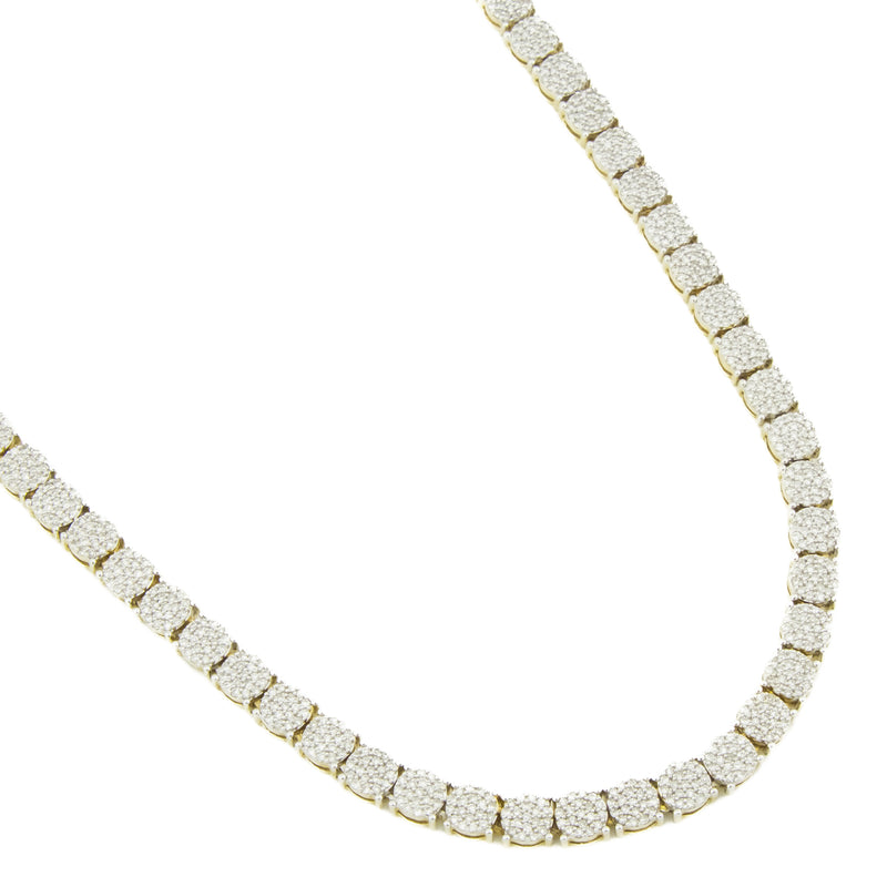 5.85ctw Diamond Tennis 19" Necklace in 10K Yellow Gold - 25.3 Grams