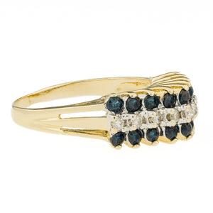 0.60ctw Sapphire and 0.25ctw Diamond Accents Ring in 14K Yellow Gold - Size 7.25