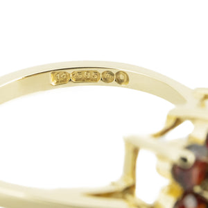 0.30ctw Square Garnet & Accented Gemstone Ring in 14K Yellow Gold - Size 5.5