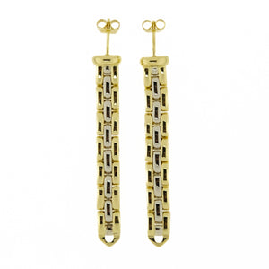 Panther Link Gold Earrings in 18K Two Tone Gold