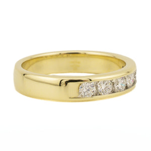 0.50ctw Diamond Accented Channel Set Wedding Band Ring in 14K Yellow Gold - Size 6