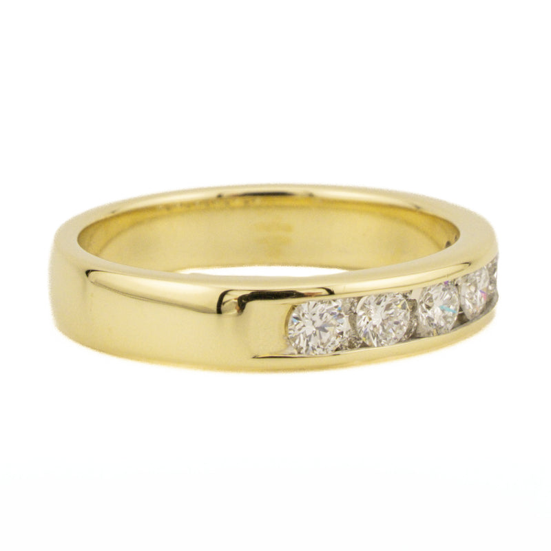 0.50ctw Diamond Accented Channel Set Wedding Band Ring in 14K Yellow Gold - Size 6