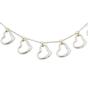 Gold Multi Heart Charms 18" Necklace in 14K White Gold - 5.5 Grams