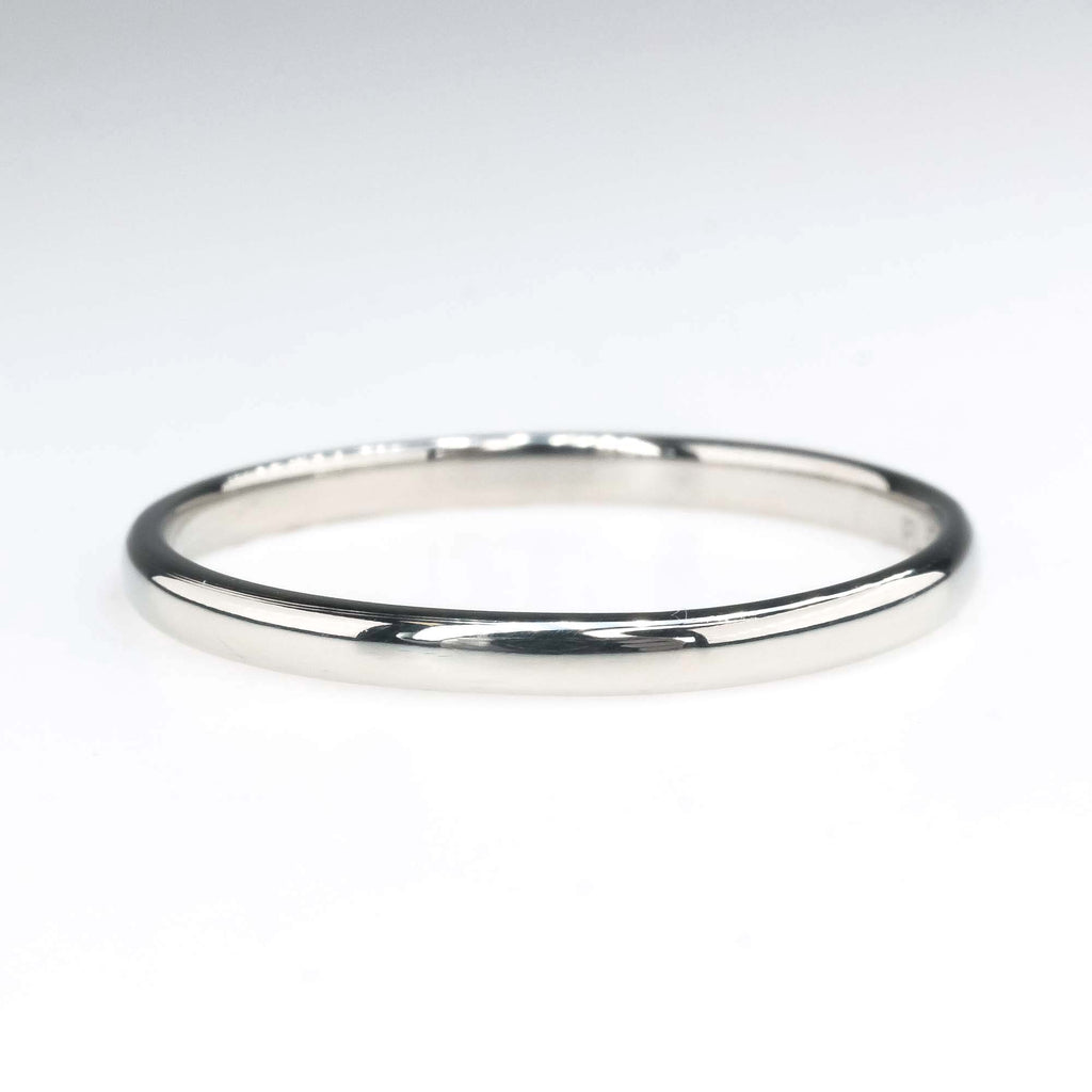 2.1mm Wide Platinum Half Round Wedding Band Ring Size 11