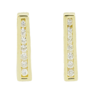 0.15ctw Diamond Accented Drop Earrings in 14K Yellow Gold - 1.1 Grams
