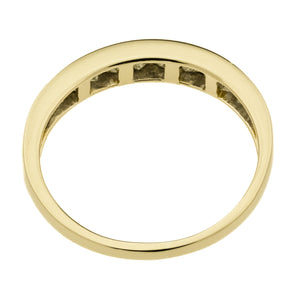 0.75ctw Princess Cut Diamond Accented Channel Set Wedding Band in 14K Yellow Gold - Size 6