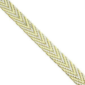 15mm Fashion Chevron 7" Bracelet in 18K Two-Tone Gold - 55.9 Grams