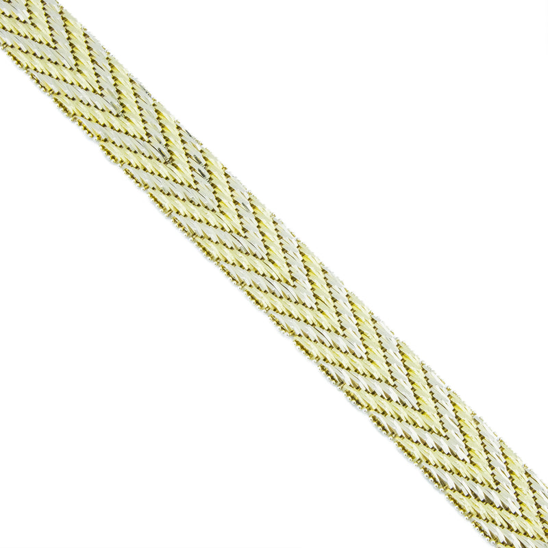 15mm Fashion Chevron 7" Bracelet in 18K Two-Tone Gold - 55.9 Grams