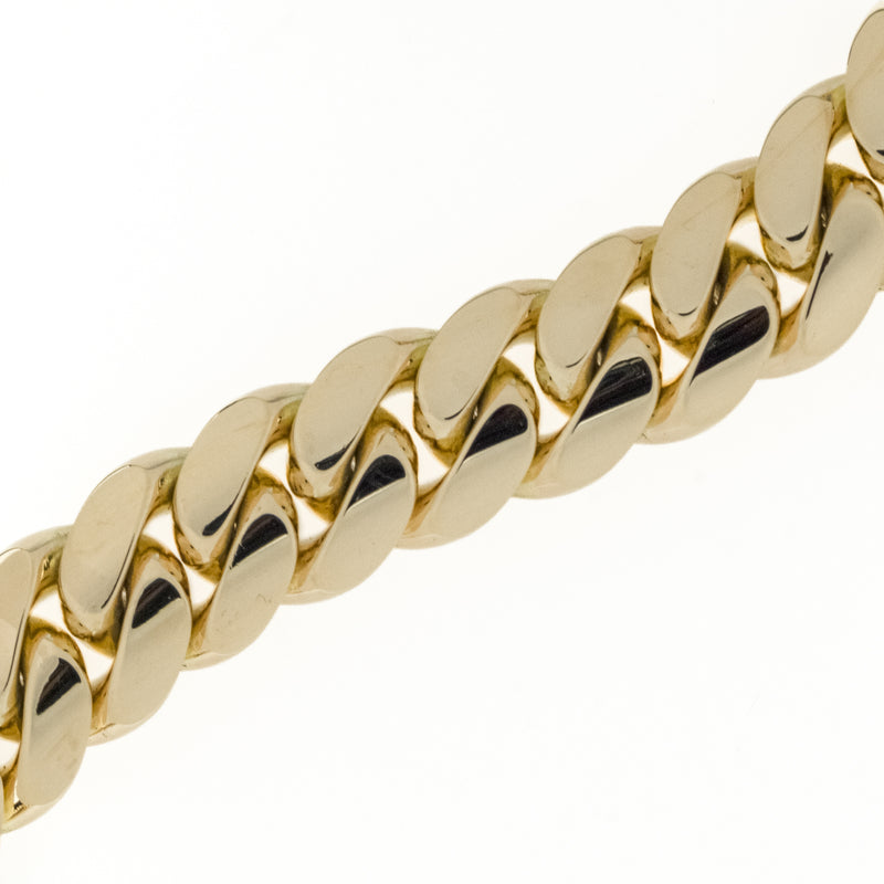8.5" Solid Cuban Link Bracelet in 10K Yellow Gold - 155.3 grams