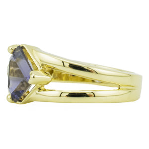 1.00ctw Tanzanite with Diamond Accents Ring in 14K Yellow Gold - Size 6.75