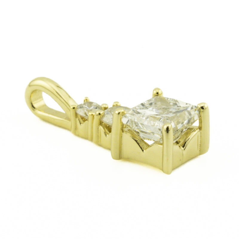 0.73ctw Princess Cut Diamond and Diamond Accented with 16" Chain in 14K Yellow Gold