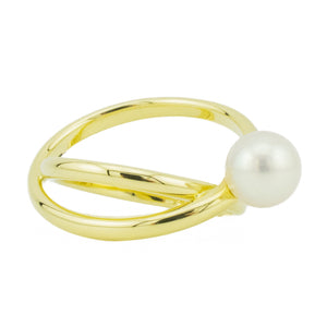 Mikimoto 7.6mm Pearl Solitaire Ring in18K Yellow Gold - Size 7.5