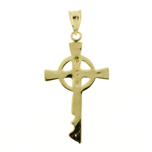 Cross Key Pendant in 14K Yellow Gold