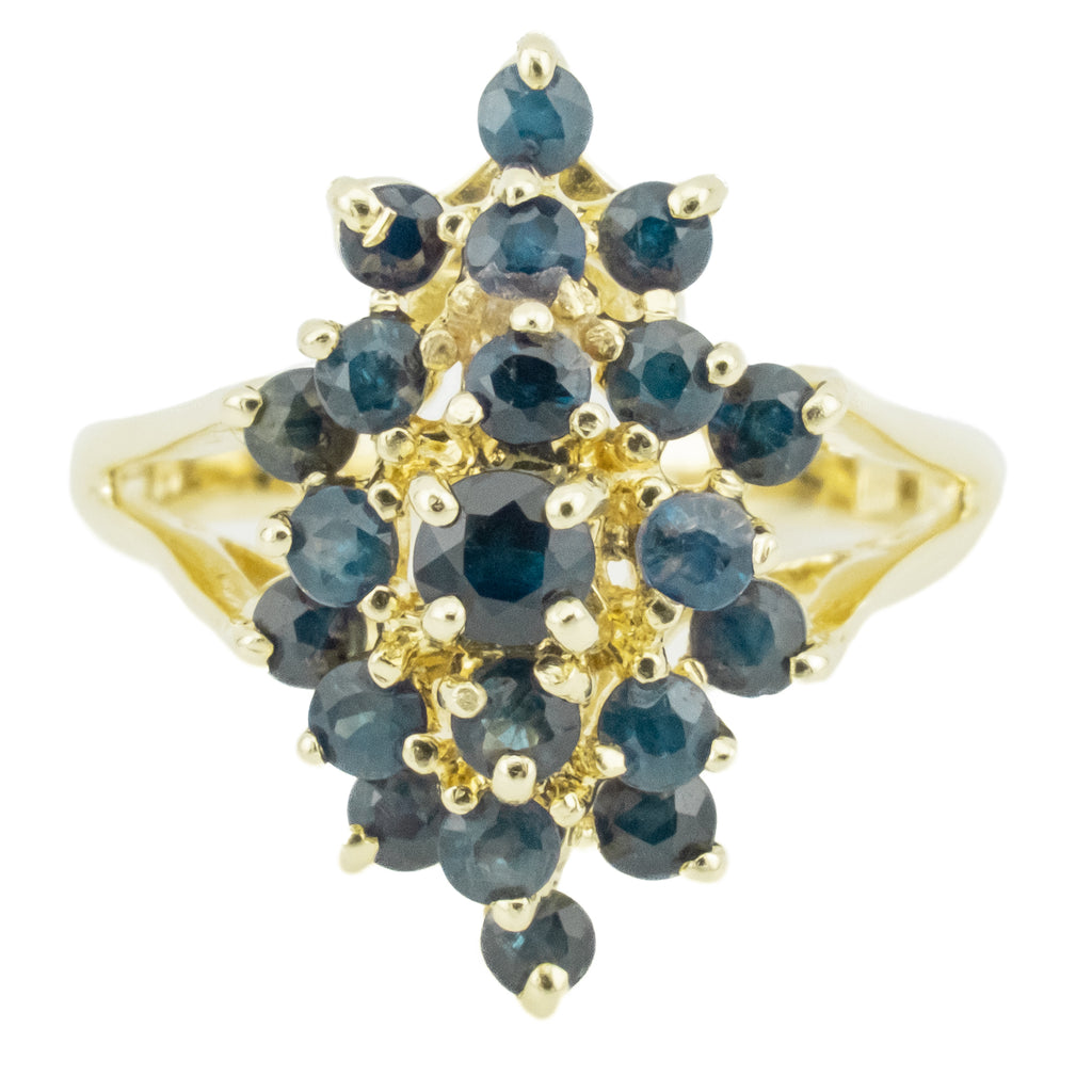 0.70ctw Sapphire Accented Ring in 14K Yellow Gold - Size 6