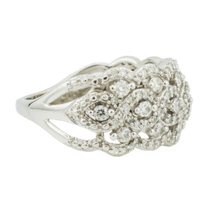 1.00ctw Diamond Cluster Fashion Ring in 10K White Gold - Size 7