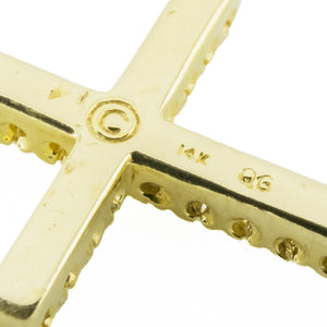0.25ctw Diamond Accented Cross Pendant in 14K Yellow Gold - Chain Not Included
