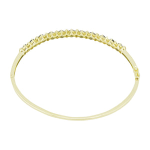 1.85ctw Sapphire & 0.72 Diamond Accented Bangle Bracelet in 14K Yellow Gold - 8.2grams