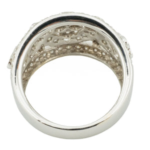 1.27ctw Round Brilliant Diamond Cluster Fashion Ring in 18K White Gold - Size 8