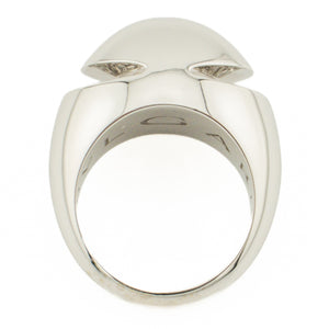 BVLGARI 0.40ctw Round Brilliant Diamond Accented Dome Ring in 18K White Gold - Size 6.75