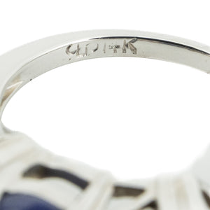 2.35ct Oval Lindy Star Sapphire & Diamond Accented Ring in 14K White Gold - 6.5