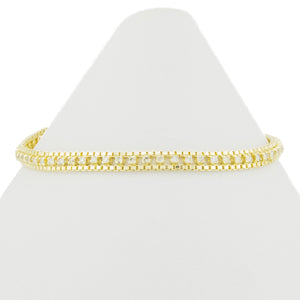 1.00ctw Diamond Accented 7" Fancy Tennis Bracelet in 14K Yellow Gold - 5.9 Grams