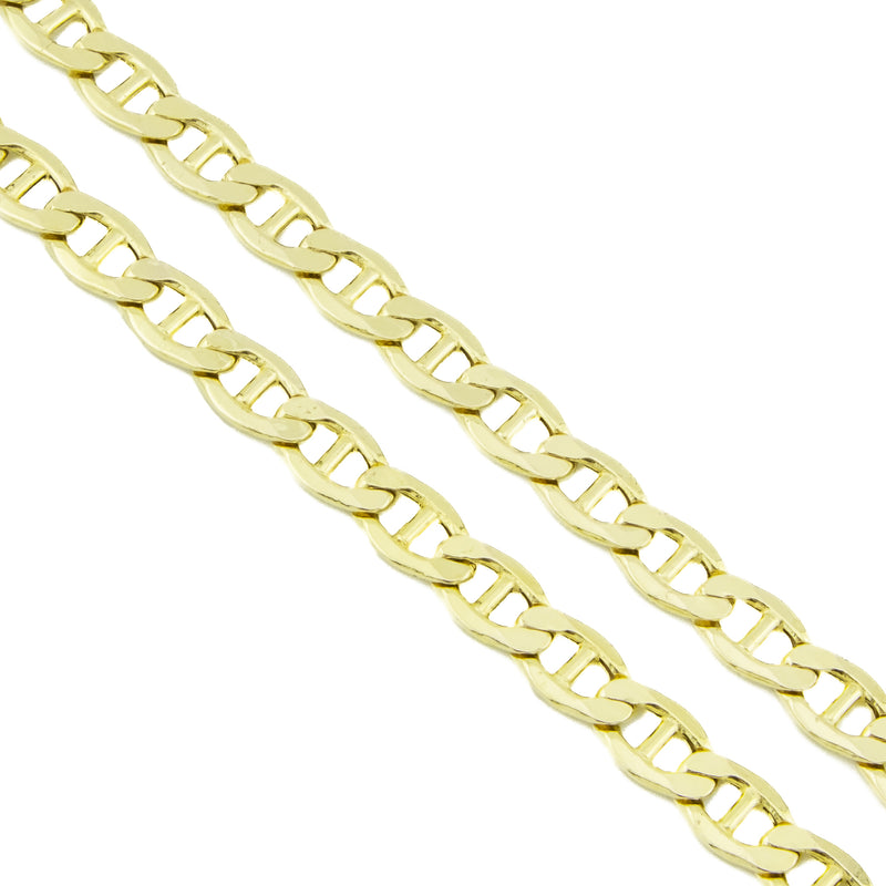 7.5mm Wide Mariner Link 24" Chain Necklace in 10K Yellow Gold