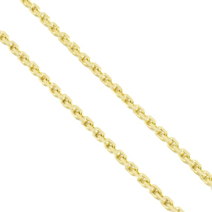 1.9mm Wide Fancy Cable Chain Necklace 24" in 18K Yellow Gold - 11g