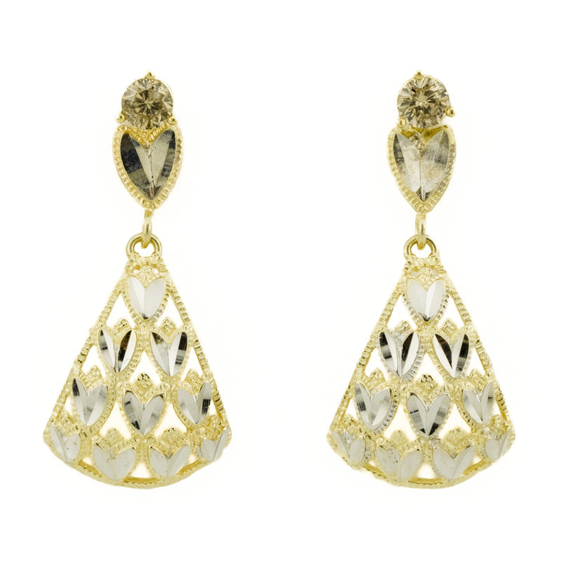 Gold Drop Earring Jackets in 14K Two-Tone Gold - 2.8 Grams