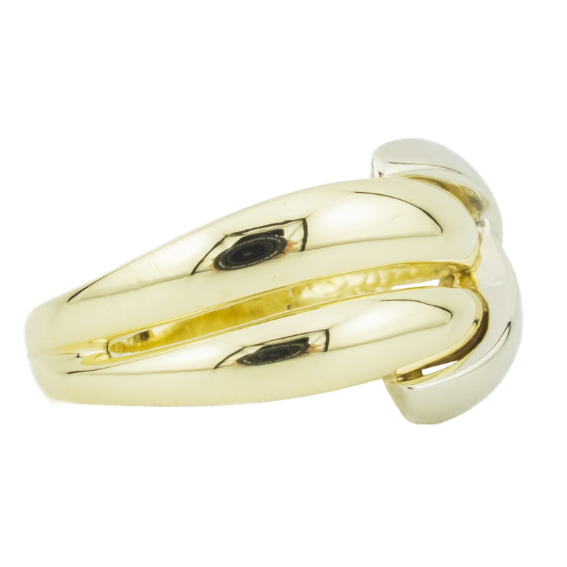 Fashion Gold Ring in 14K Two Tone Gold - Size 6.25