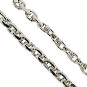 5mm Wide Cable 31" Chain in 14K White Gold