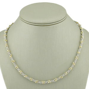 17" Twisted Beaded Fashion Chain in 14K Two-Tone Gold - 20.1 Grams