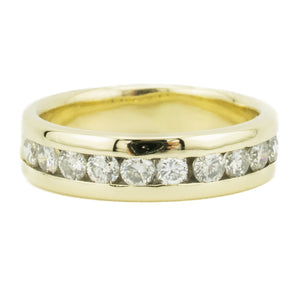 0.75ctw Round Diamond Men's Wedding Band Ring in 14K Yellow Gold