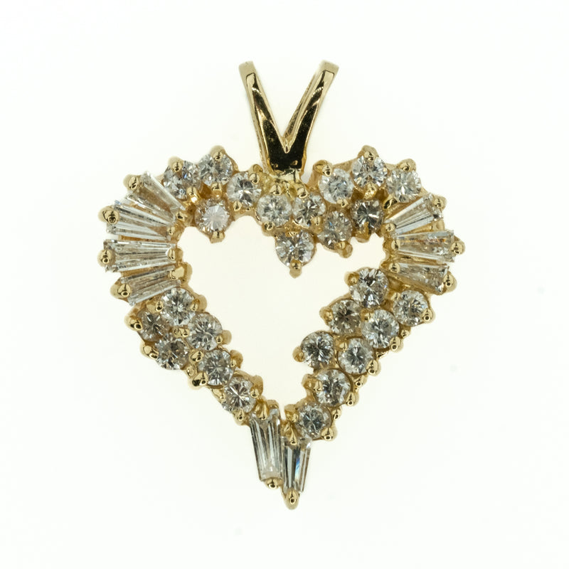 1.25ctw Diamond Heart Pendant in 14K Yellow Gold