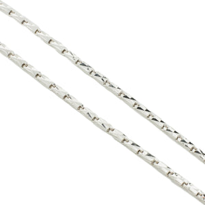 1.8mm Wide Baht Link 16" Chain in 18K White Gold - 9.1grams