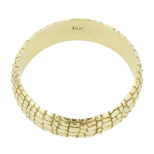 5.75mm Wide Alligator Pattern Band in 14K Yellow Gold - Size 8
