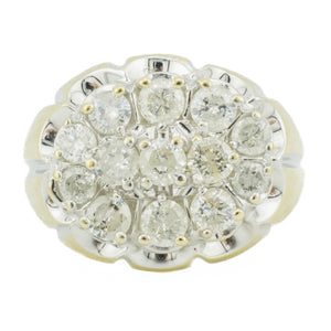 2.00ctw Gent's Diamond Cluster Ring in 10K Two-Tone Gold - Size 9.75