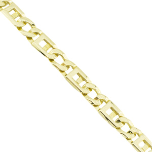 7mm Wide Gold Fancy 8.5" Bracelet in 14K Yellow Gold - 820 grams