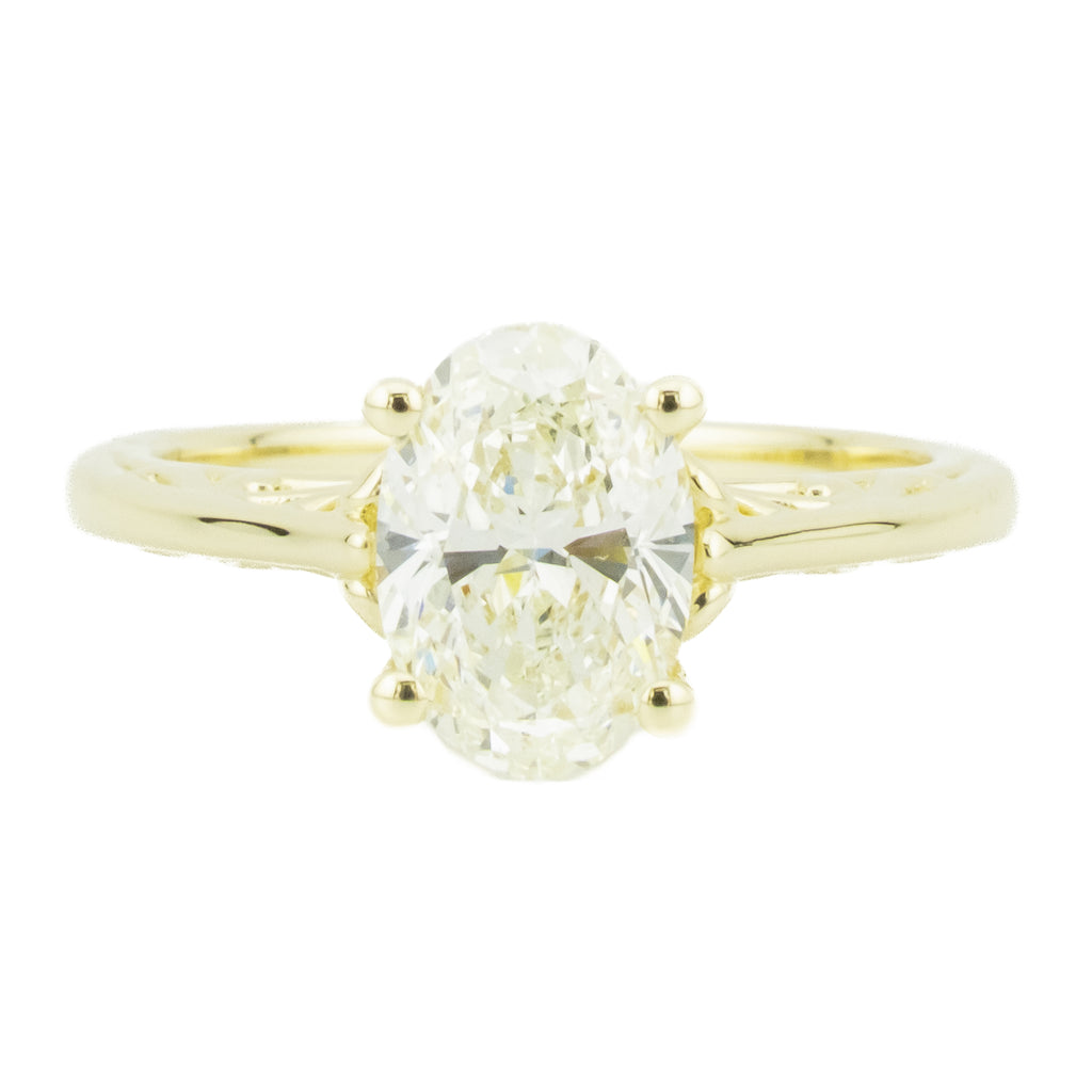 1.65ct SI1/L Oval Diamond Solitaire Engagement Ring in 14K Yellow Gold - Size 7