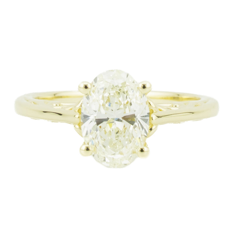 1.65ct SI1/L Oval Diamond Solitaire Engagement Ring in 14K Yellow Gold - Size 7