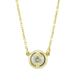 0.90ctw Round Brilliant Diamond Solitaire 18" Necklace in 14K Yellow Gold