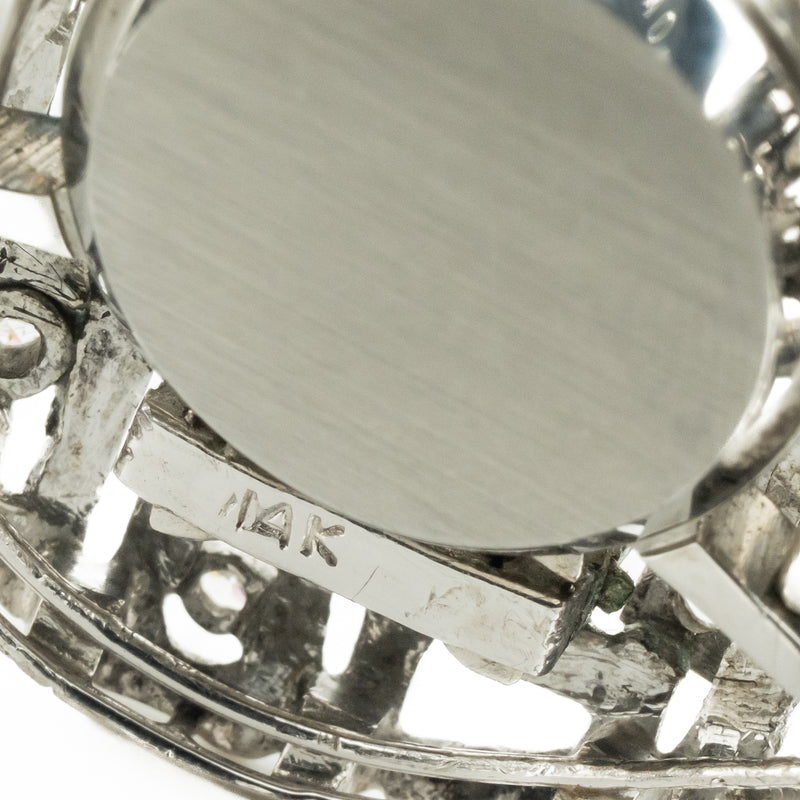 Vintage Omega Genève Diamond Accented Ladies Watch in 14K White Gold