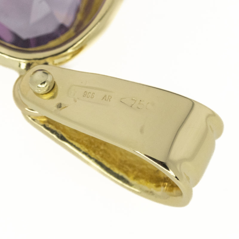 5.76ctw Oval Amethyst Solitaire in 18K Yellow Gold