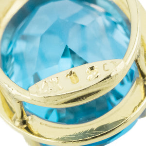 9.30ctw Oval Blue Topaz Solitaire Gemstone Pendant in 14K Yellow Gold -5.6 Grams