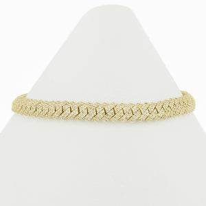 6.00ctw Diamond Accented 7.5" Curb Bracelet in 10K Yellow Gold - 16.3 Grams