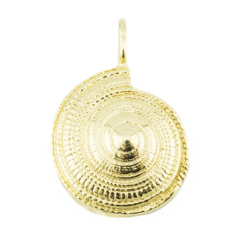 Gold Seashell Pendant in 14K Yellow Gold - 4.1 Grams