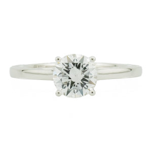 GIA 1.12ct SI1/D Round Diamond Solitaire Engagement Ring in 14K White Gold - Size 6.75