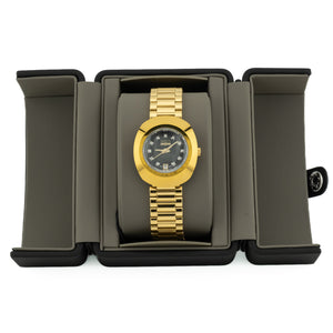 Rado The Original Quartz Black Dial Ladies Watch R12306313 - Yellow Gold Tone