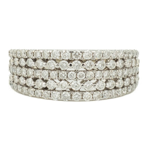 1.00ctw Diamond Cluster Fashion Ring in 14K White Gold - Size 8.25