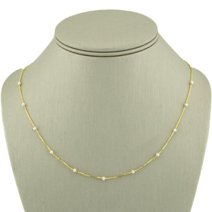 Pearl Station 18" Necklace in 22K Yellow Gold